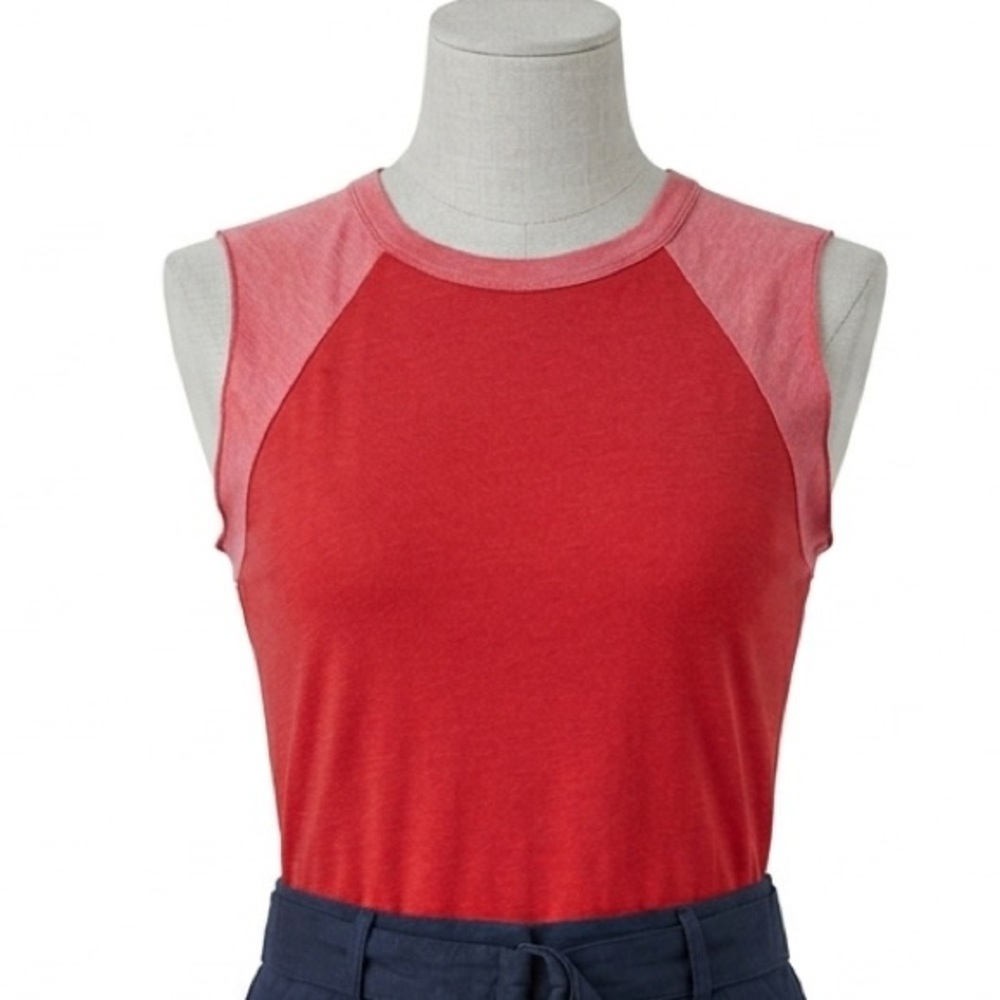 Women’s Firehouse Red and washed out red raglanTee - One size
